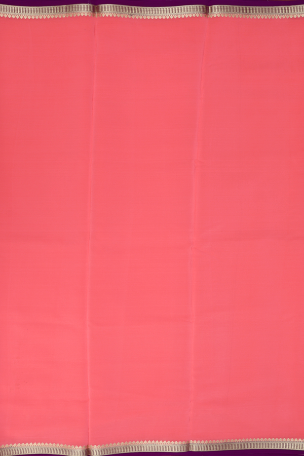 Mysore Silk Saree In Punch Pink With Contrast Border
