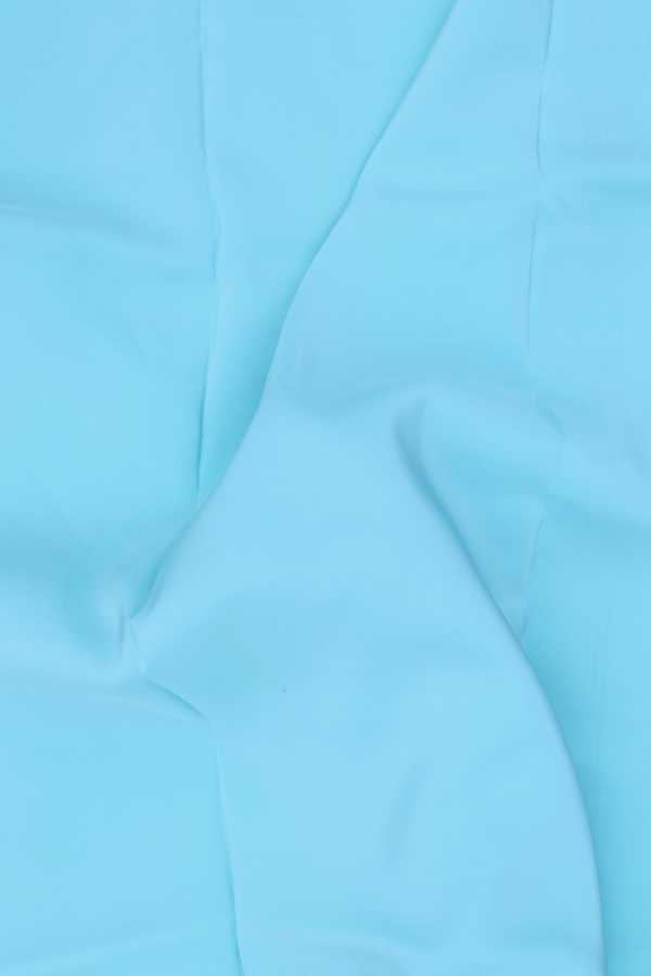 Mysore Silk Saree In Light Blue With Contrast Border