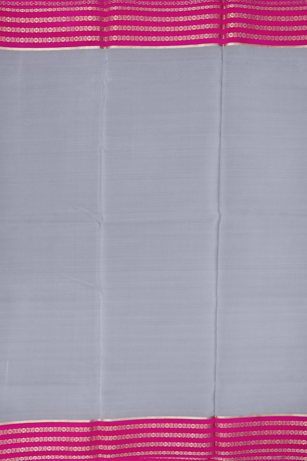 Mysore Silk Saree In Grey With Contrast Border