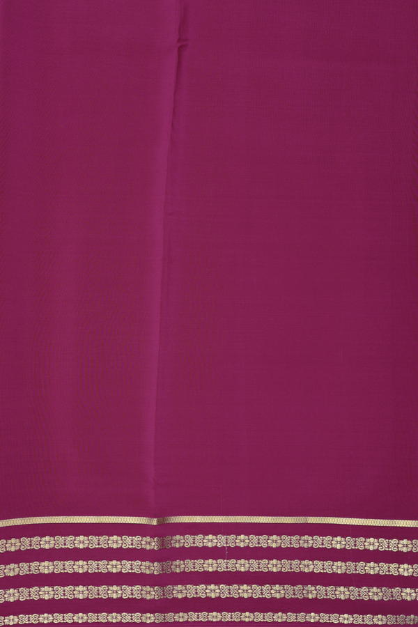 Mysore Silk Saree In Berry Purple With Zari Border