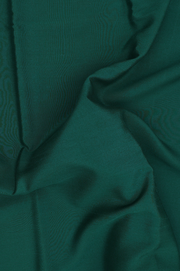 Mysore Silk Saree In Plain Forest Green With Floral Border
