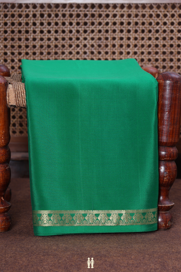 Mysore Silk Saree Plain Green With Iruthalai Pakshi Border