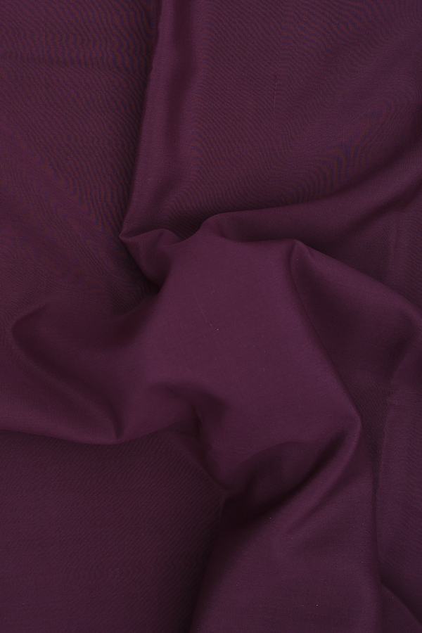 Mysore Silk Saree In Plain Plum Brown With Floral Border