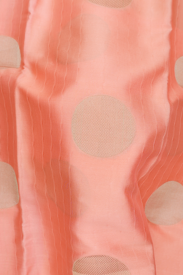 Mysore Silk Saree In Peach With Circle Motifs