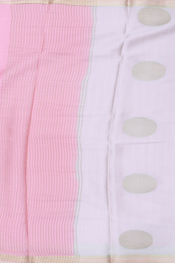 Mysore Silk Saree In Light Grey With Circle Motifs