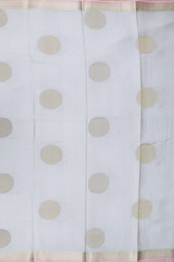 Mysore Silk Saree In Light Grey With Circle Motifs