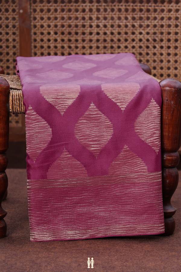 Mysore Silk Saree In Mulberry With Ogee Design