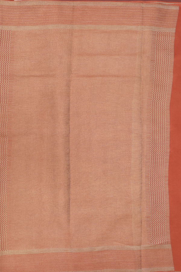 Mysore Silk Saree In Rust Orange With Ogee Design