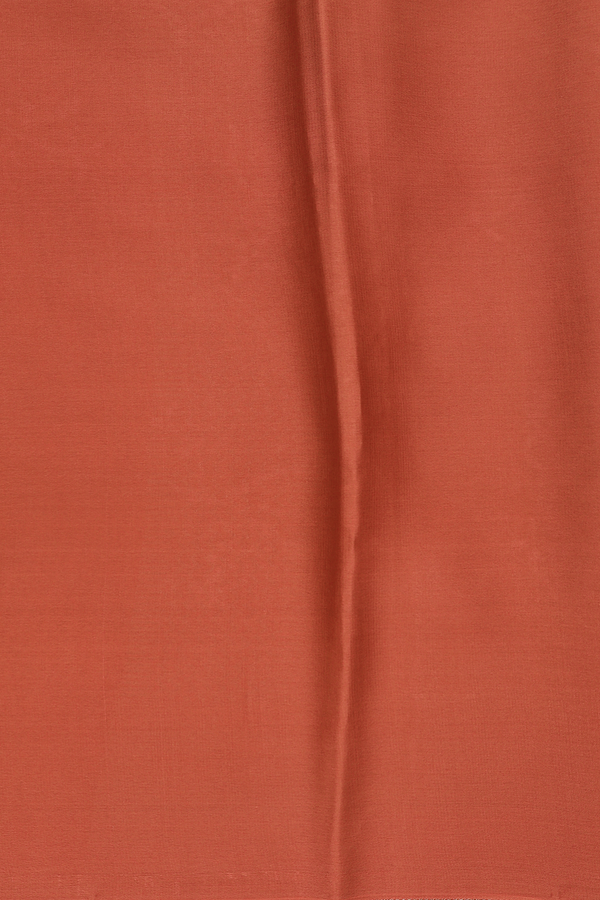 Mysore Silk Saree In Rust Orange With Ogee Design