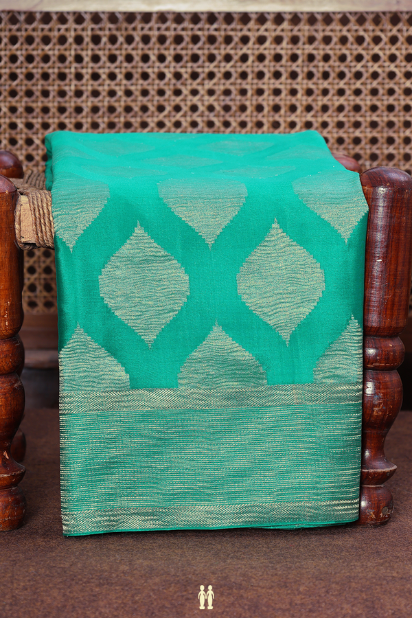 Mysore Silk Saree In Green With Ogee Design