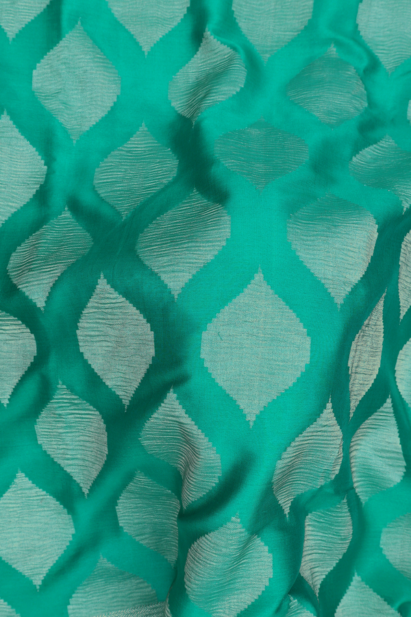 Mysore Silk Saree In Green With Ogee Design