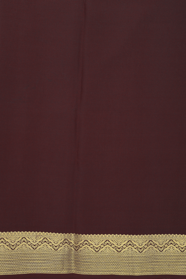 Mysore Silk Saree In Coffee Brown With Checks Design