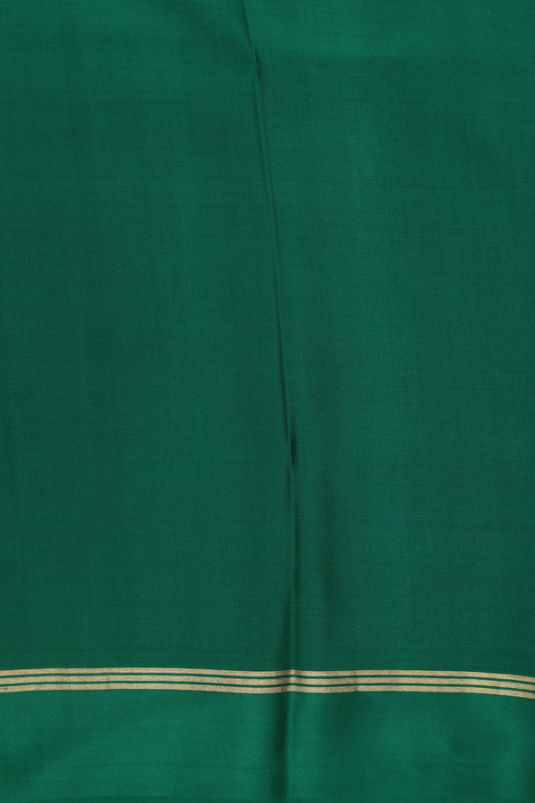 Mysore Silk Saree In Forest Green With Stripes Design