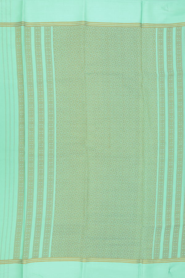 Mysore Silk Saree In Mint Green With Stripes Design