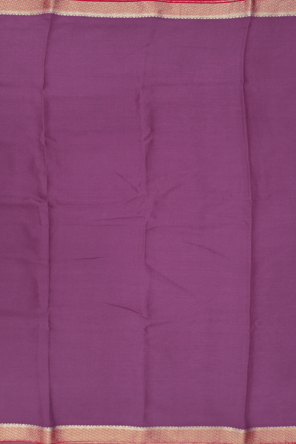 Chiffon Saree In Dusty Purple With Contrast Border