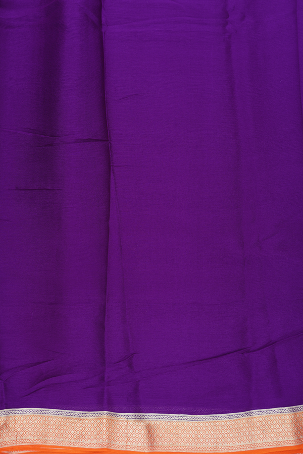 Chiffon Saree In Purple With Contrast Border