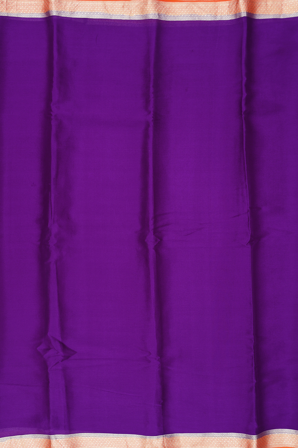 Chiffon Saree In Purple With Contrast Border
