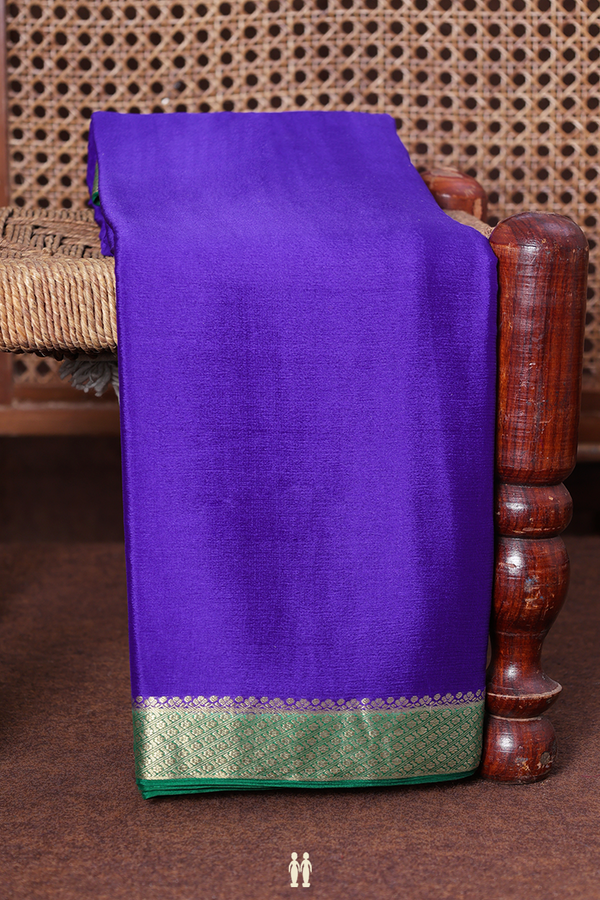 Chiffon Saree In Royal Purple With Contrast Border