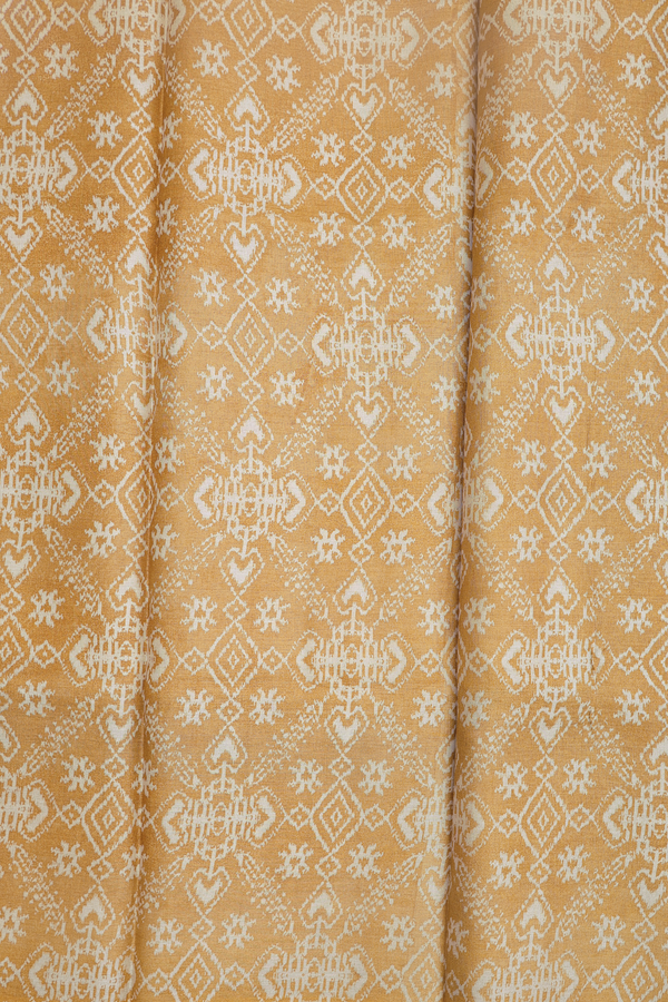 Tussar Silk Saree In Cream Color With Embroidered Design