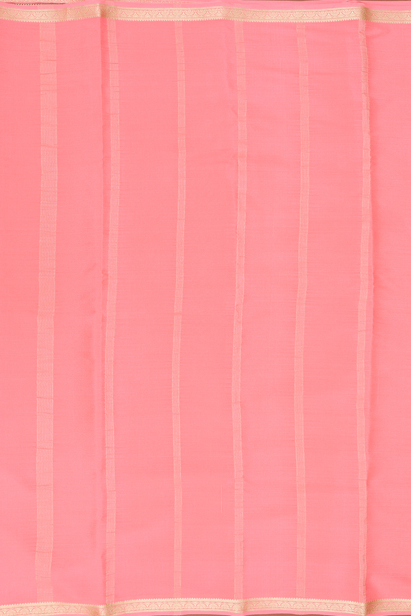 Mysore Silk Saree In Maroon With Stripes Design
