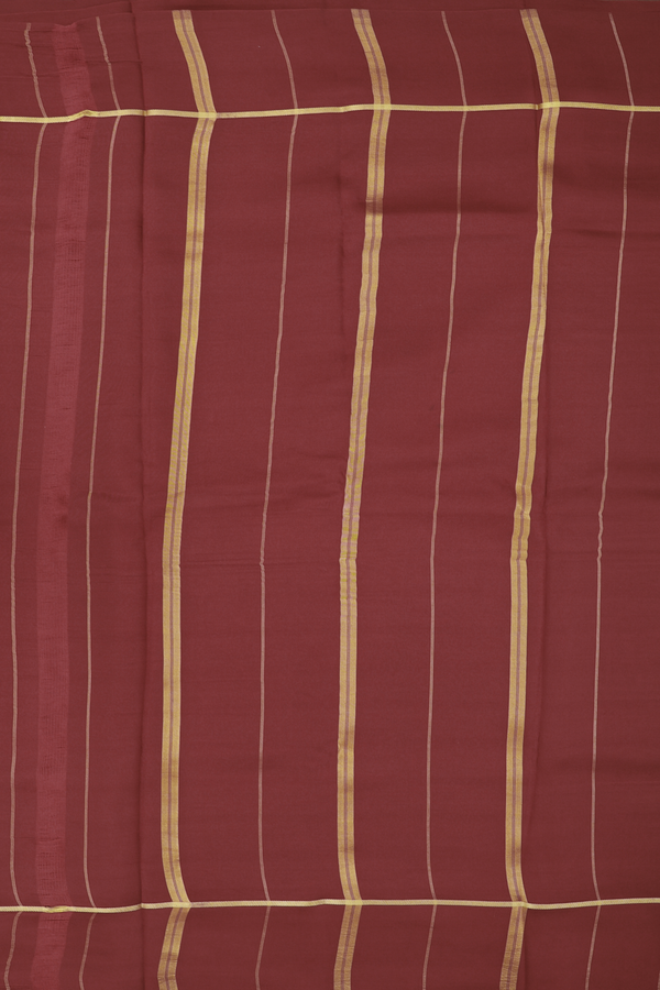 Mysore Silk Saree In Khaki With Contrast Border