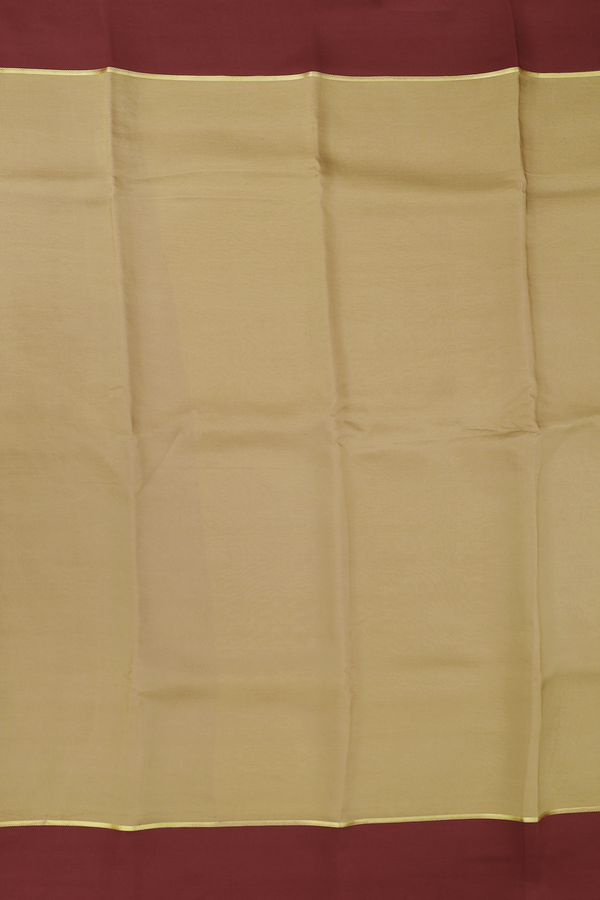 Mysore Silk Saree In Khaki With Contrast Border