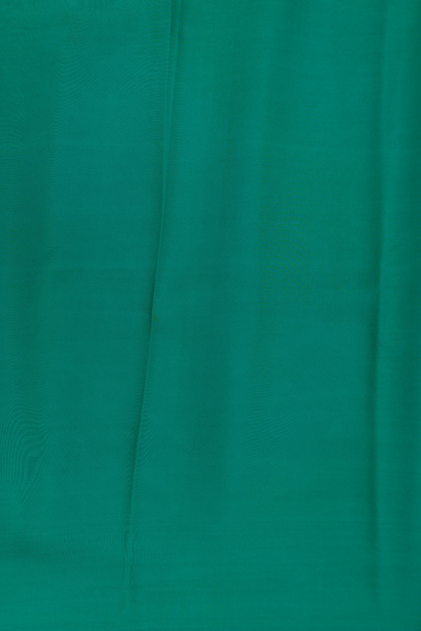 Mysore Silk Saree In Peacock Green With Zari Border