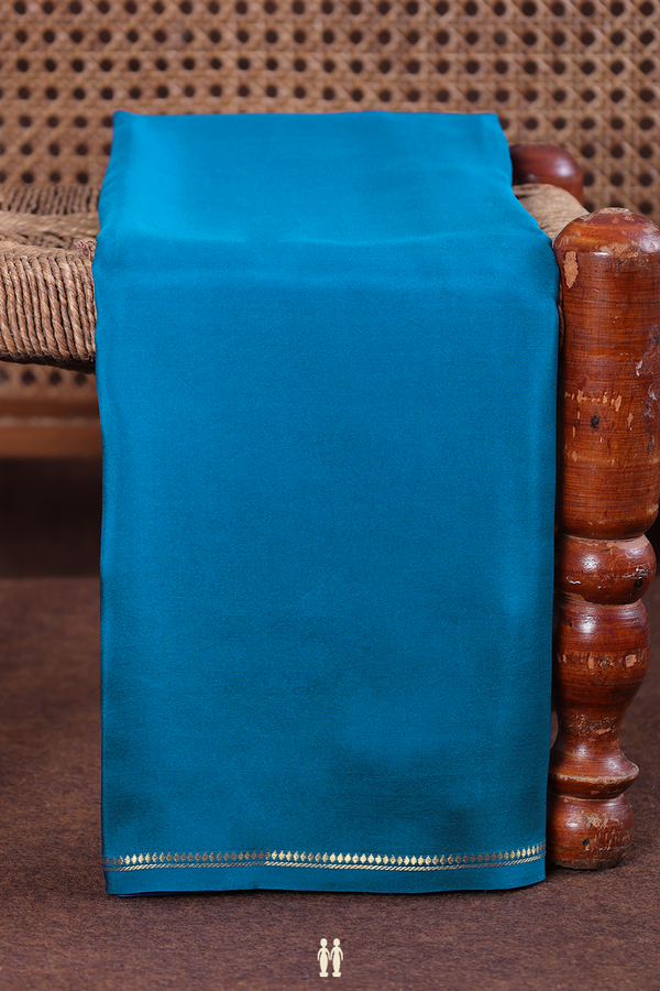 Mysore Silk Saree In Cobalt Blue With Zari Border