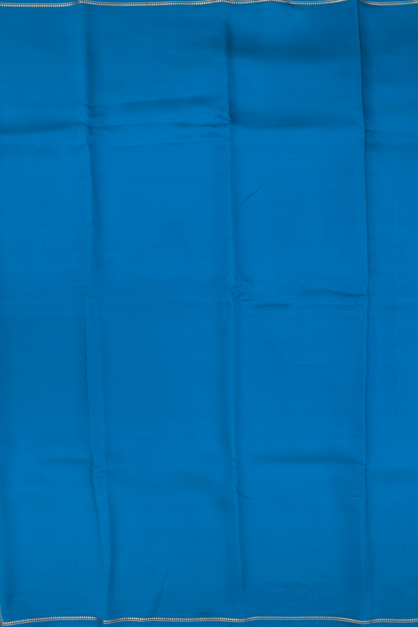 Mysore Silk Saree In Cobalt Blue With Zari Border