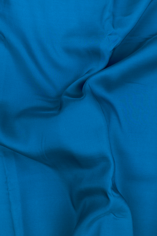 Mysore Silk Saree In Cobalt Blue With Zari Border