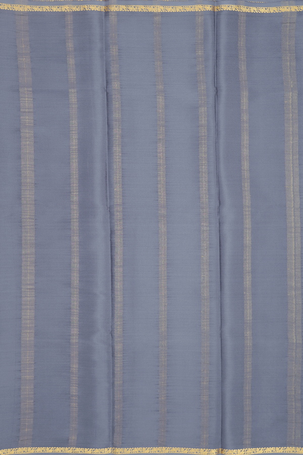 Mysore Silk Saree In Grey With Zari Border