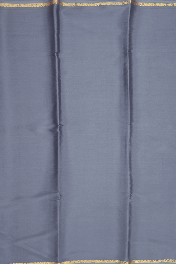 Mysore Silk Saree In Grey With Zari Border