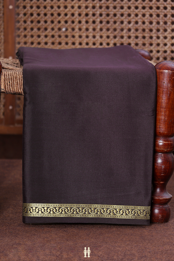 Mysore Silk Saree In Dark Oak Brown With Zari Border