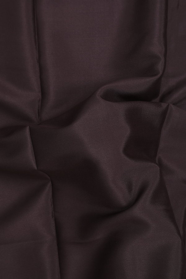 Mysore Silk Saree In Dark Oak Brown With Zari Border