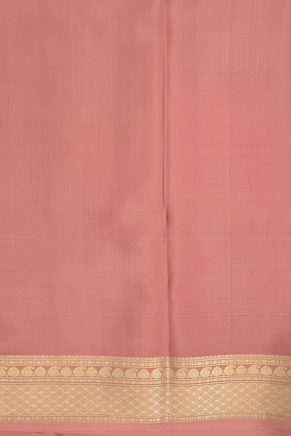 Mysore Silk Saree In Dusty Peach With Checks Design
