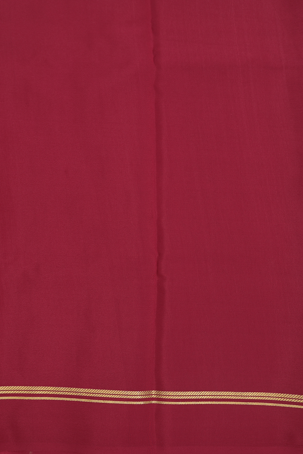 Mysore Silk Saree In Berry Red With Stripes Design