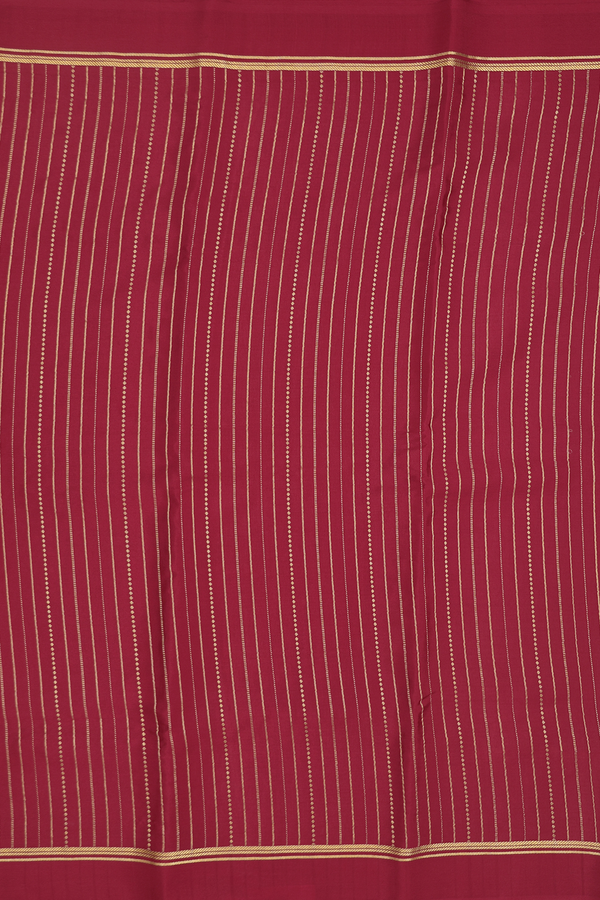 Mysore Silk Saree In Berry Red With Stripes Design