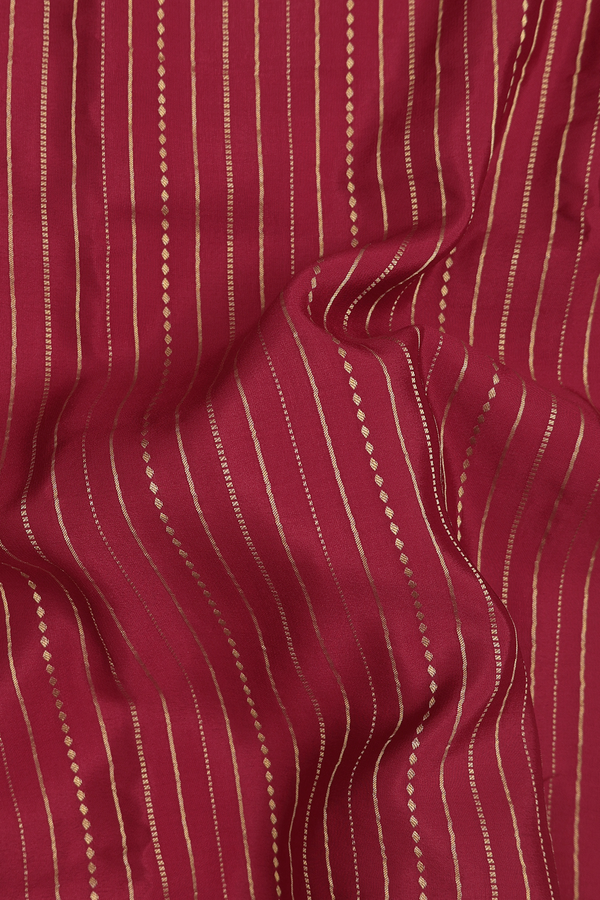 Mysore Silk Saree In Berry Red With Stripes Design