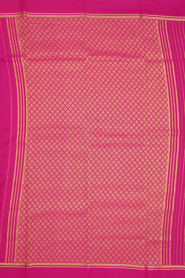 Mysore Silk Saree In Magenta With Stripes Design