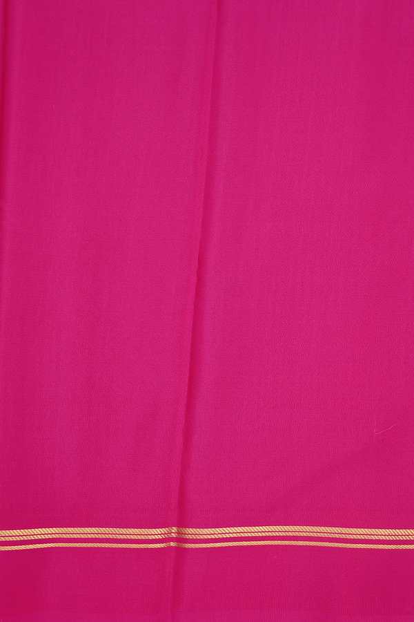 Mysore Silk Saree In Magenta With Stripes Design