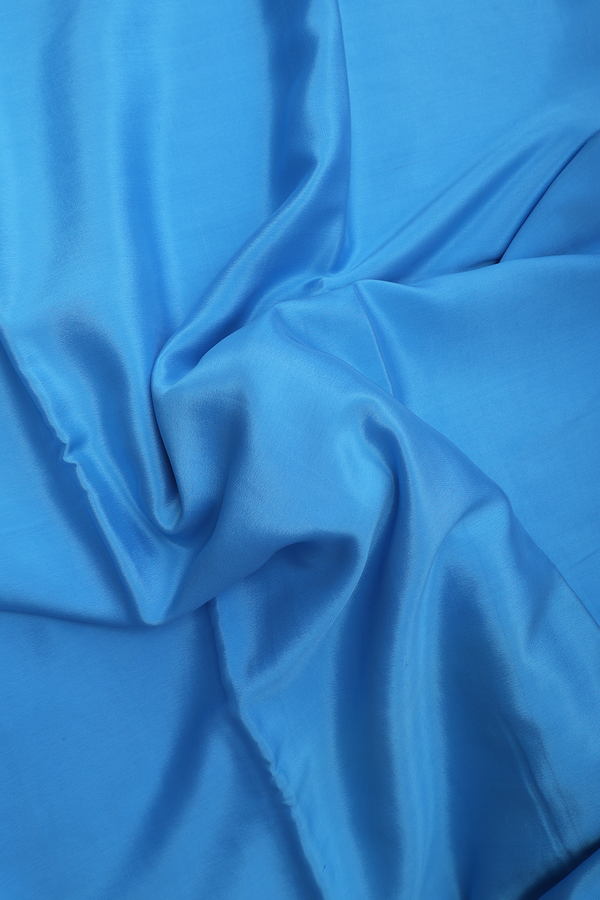 Mysore Silk Saree In Sky Blue With Zari Border