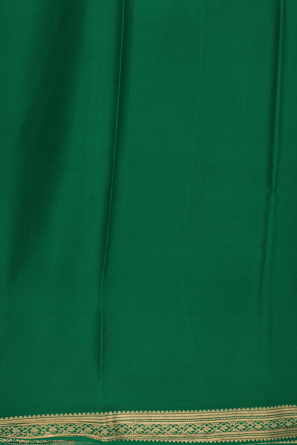 Mysore Silk Saree In Royal Orange With Floral Border