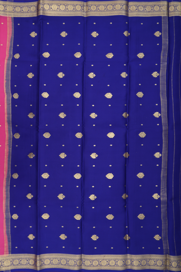 Mysore Silk Saree In Orchid Pink With Floral Buttis