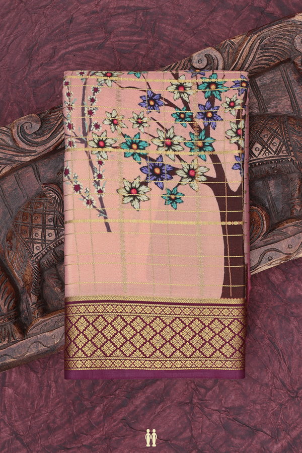Mysore Silk Saree In Multicolor With Printed Design