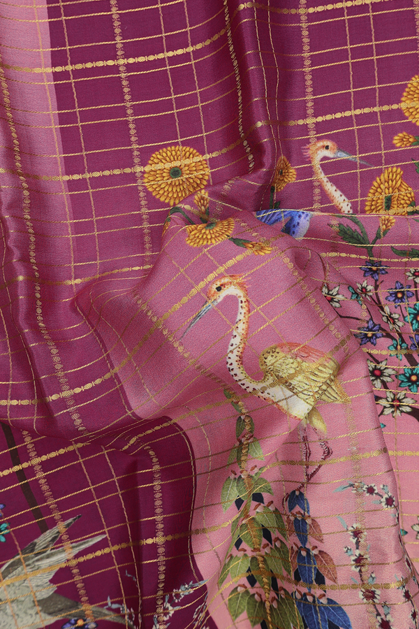Mysore Silk Saree In Multicolor With Printed Design
