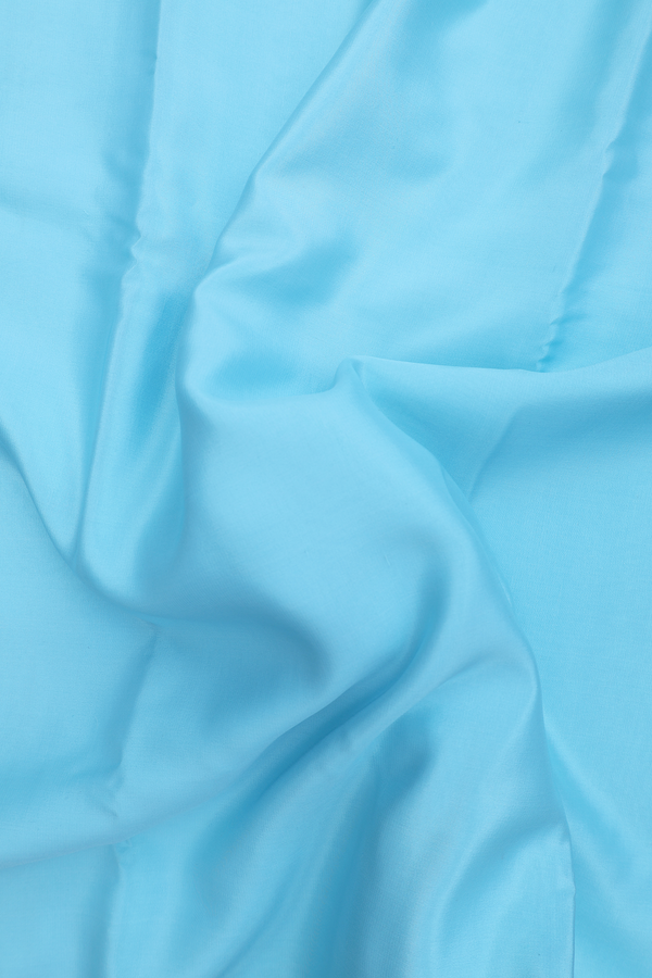 Mysore Silk Saree In Sky Blue With Paisley Border