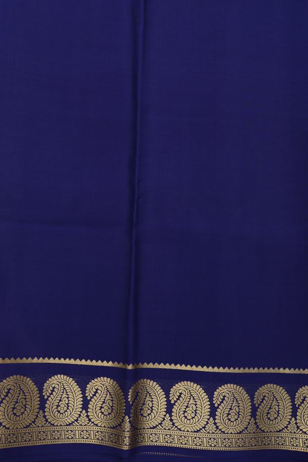 Mysore Silk Saree In Sky Blue With Paisley Border