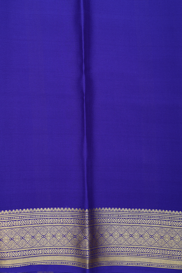 Mysore Silk Saree In Royal Blue With Stripes Design