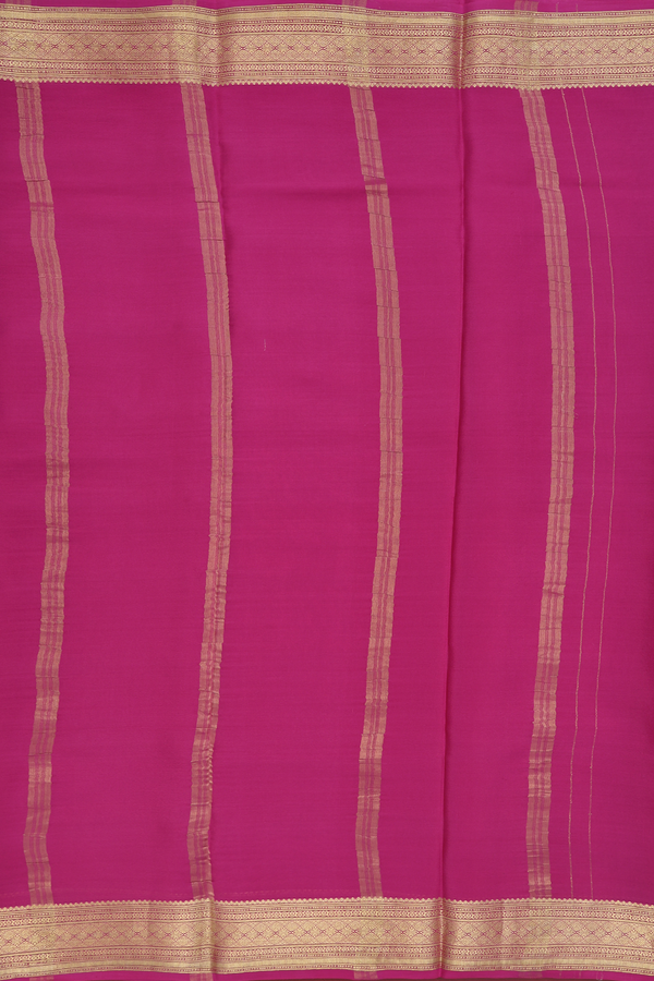 Mysore Silk Saree In Pink With Stripes Design