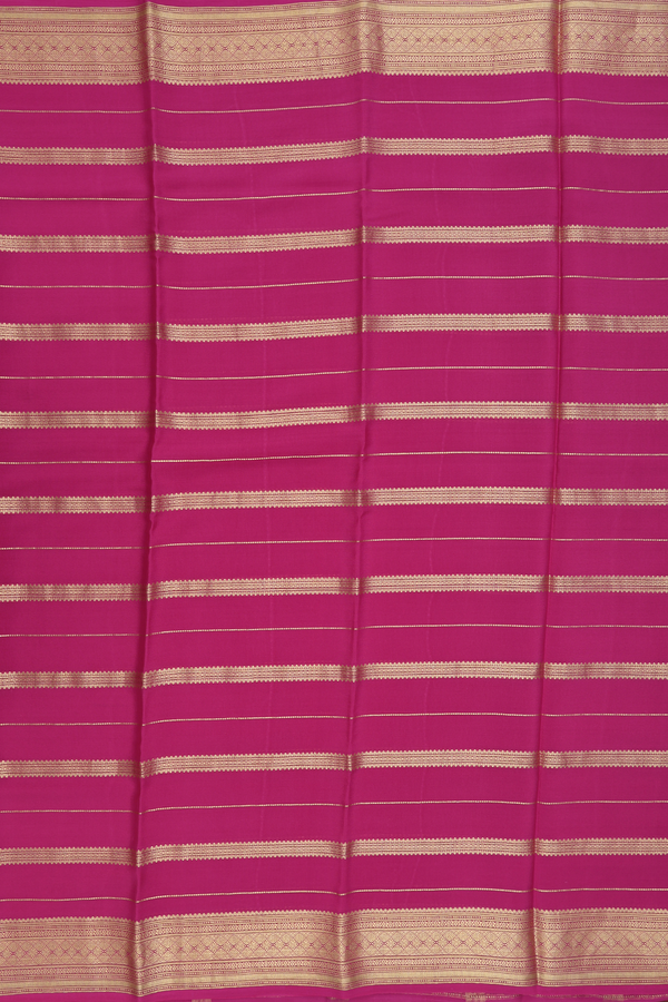 Mysore Silk Saree In Pink With Stripes Design